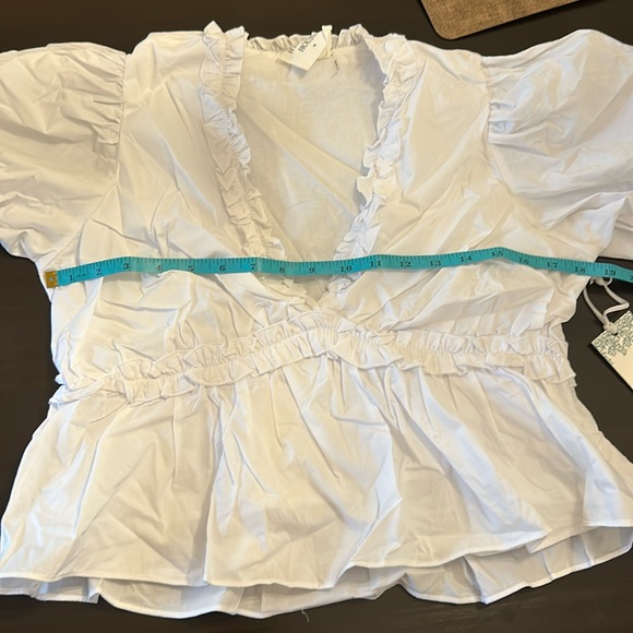White Ruffle Rela Blouse Hyacinth House - Picture 5 of 9